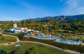 Montecito Country Club golf course with mountains, luxury clubhouse
